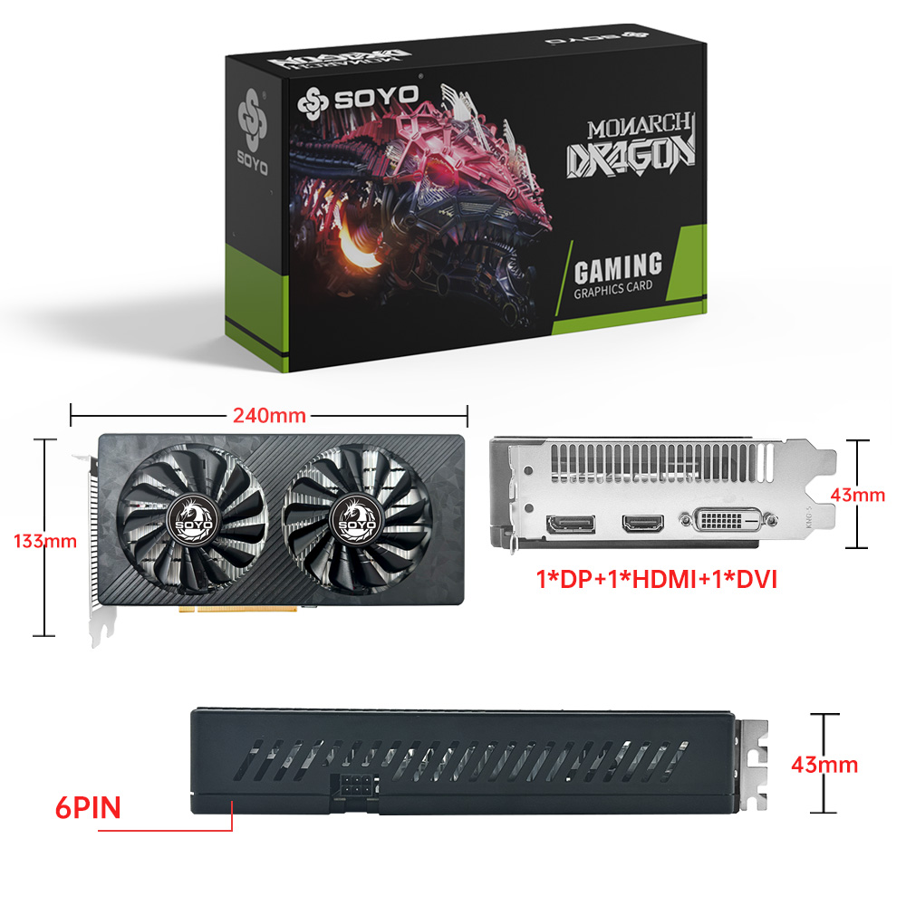 SOYO AMD RX 590 8 GB Placa De  - Rtx 3070 8Gb Graphics Card incelemesi ve fiyatı